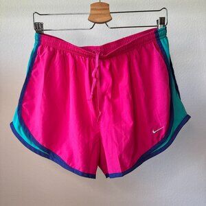 Nike Tempo Dri‑FIT Shorts • Women’s L • Pink Turquoise Purple Retro Colorway